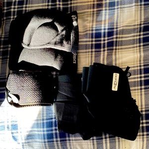 new pads, shoulder brace, 2 ankles braces
